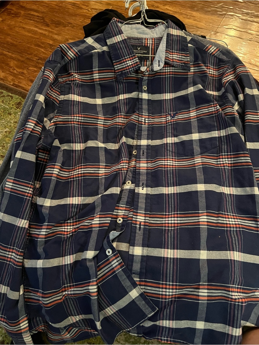 Nautica Men’s Navy Plaid Button-Up Shirt